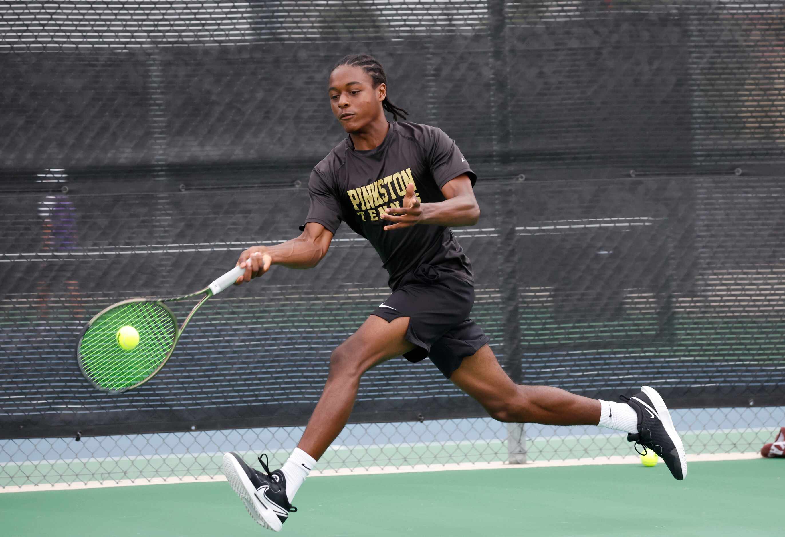 Dallas Pinkston's Malcolm Moore defeated Andrews' Maddox Foster in a 4A boys singles match...
