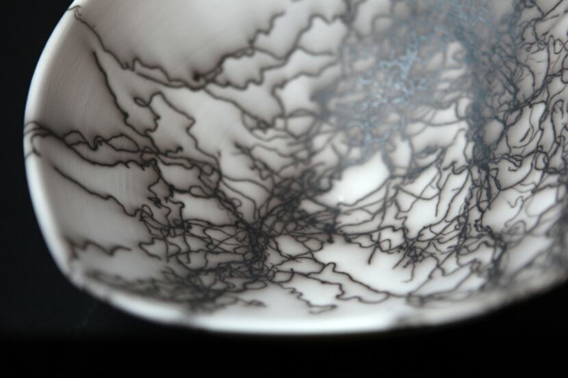 A bowl draped with horsehair was one of the pieces at Brooks Oliver's sale at his parents'...