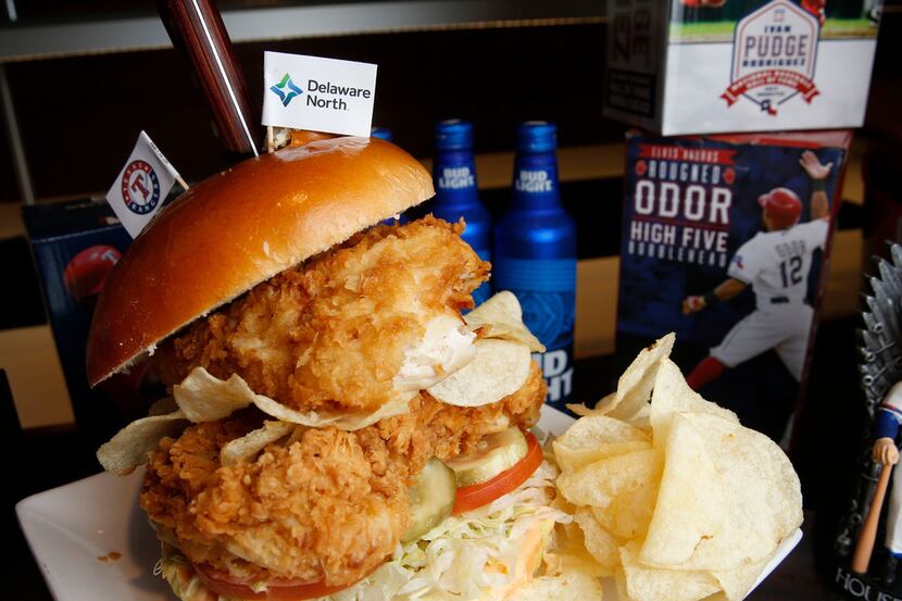 The Lay's home plate chicken sandwich is the best of the new Texas Rangers offerings.