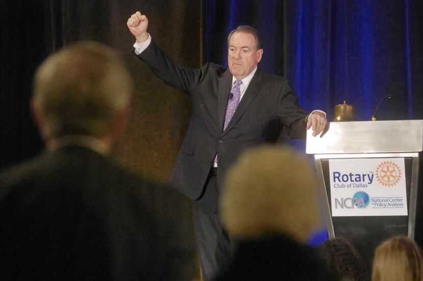 
Former Arkansas Gov. Mike Huckabee spoke Wednesday to the Dallas Rotary Club and the...