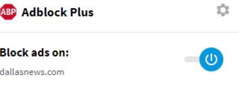 An example of what you'll see when trying to whitelist dallasnews.com on Adblock Plus