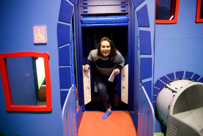 Caught in the act: Reporter Sarah Blaskovich had to check whether Peppa Pig World of Play...