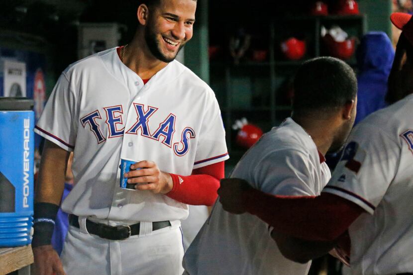 Texas Rangers right fielder Nomar Mazara (30) is pictured during the Milwaukee Brewers vs....