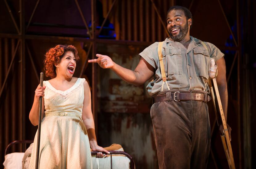 Indira Mahajan, who plays Bess, and Thomas Cannon, who plays Porgy, perform during a dress...