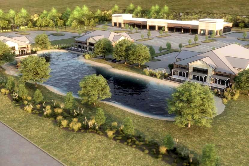 The Lakeside Park project on Preston Road in Prosper will include shops, restaurants and...