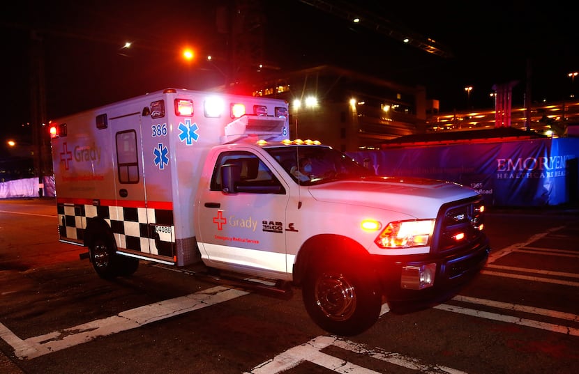Ebola patient Amber Vinson arrives by ambulance at Emory University Hospital on Wednesday...