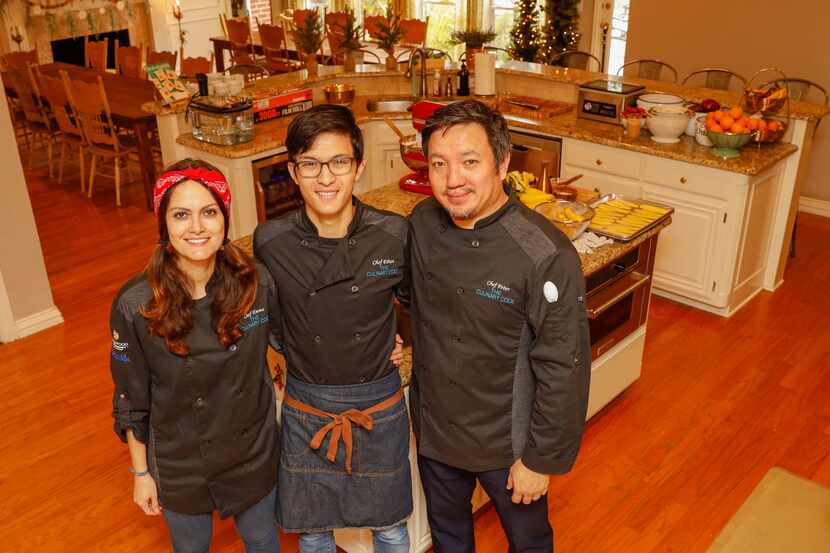Preston Nguyen, middle, was named the World Food Champion in South Carolina over the...