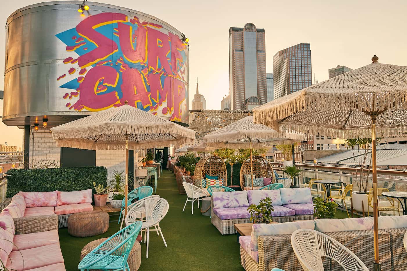 The theme at the new Pop Top rooftop bar on Commerce Street in downtown Dallas will change...