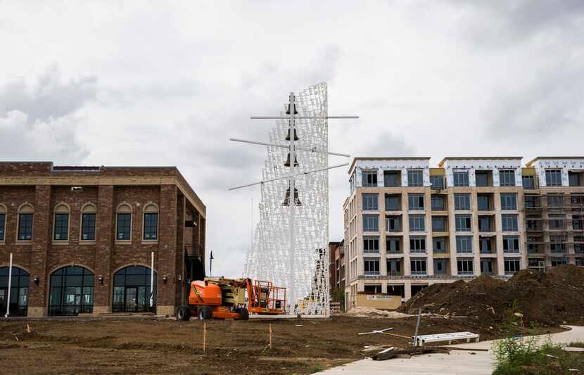 The bell tower, which was just installed at The Sound, was constructed with bells Lucy...