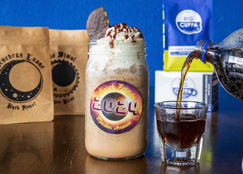 A drink called the "Moon Pie Frappa" made at Big Cuppa, a cafe in Morrilton, Ark., is shown...
