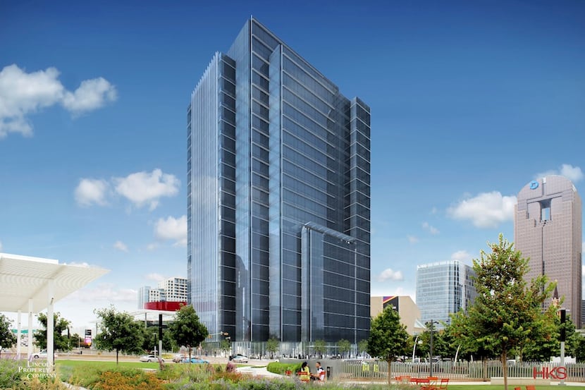  Lincoln Property's 25-story tower will overlook Klyde Warren Park. (Lincoln Property)