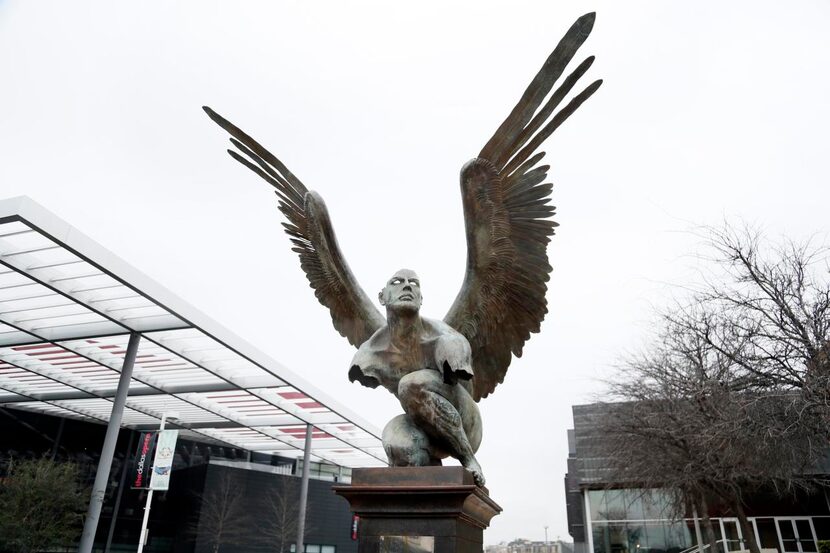 
El Tiempo by Mexican sculptor Jorge Marín is displayed by the Booker T. Washington High...