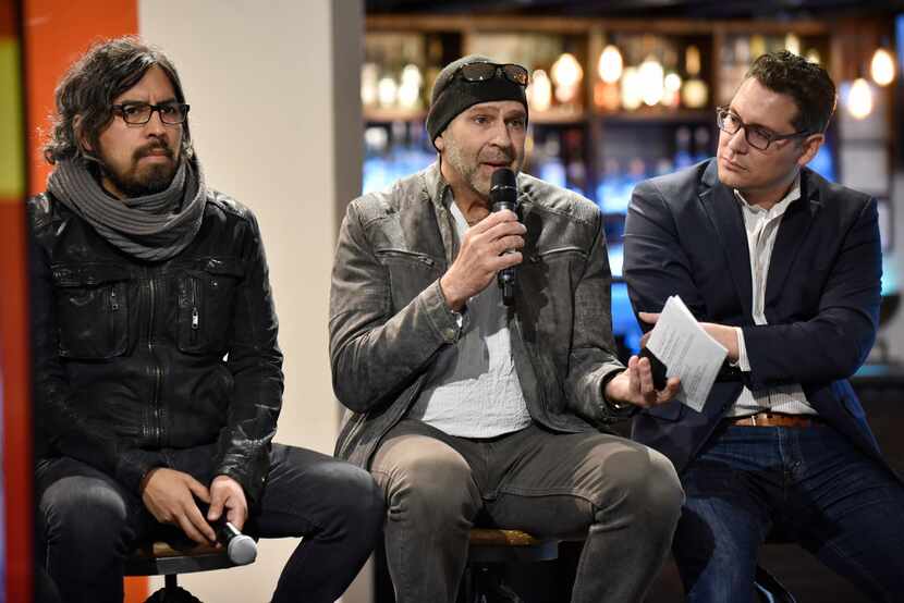 Peruvian artist Rudolph Castro (from left) took part in a panel discussion with Cuban artist...