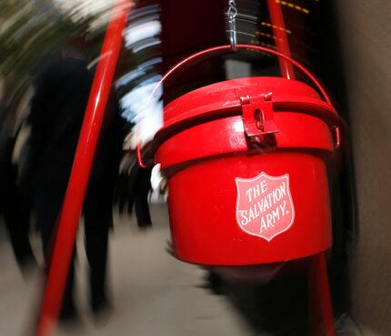 The red kettle at the 2016 Red Kettle campaign at Neiman Marcus in Dallas.