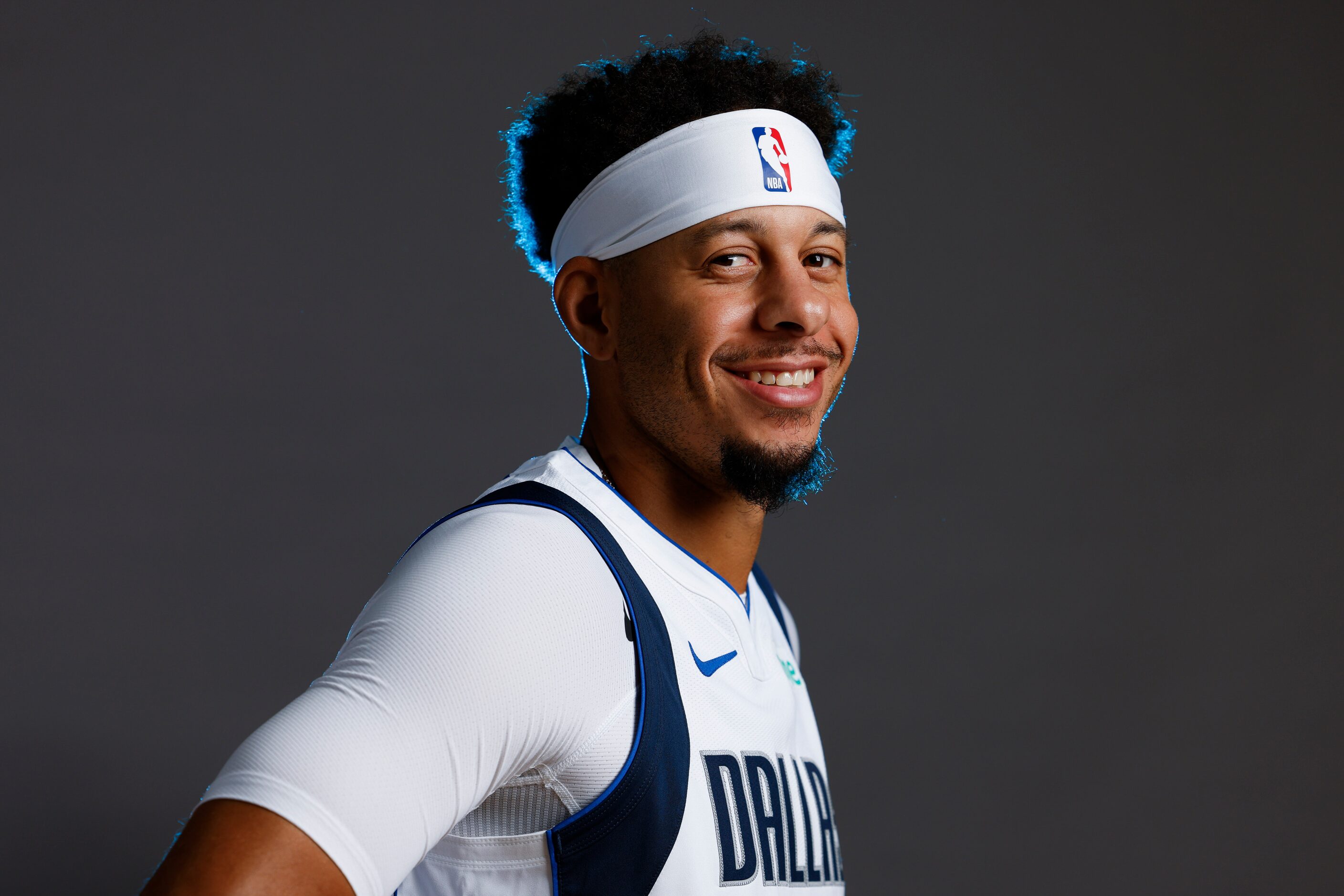 Dallas Mavericks’ Seth Curry poses for a photo during the media day on Friday, Sept. 29,...