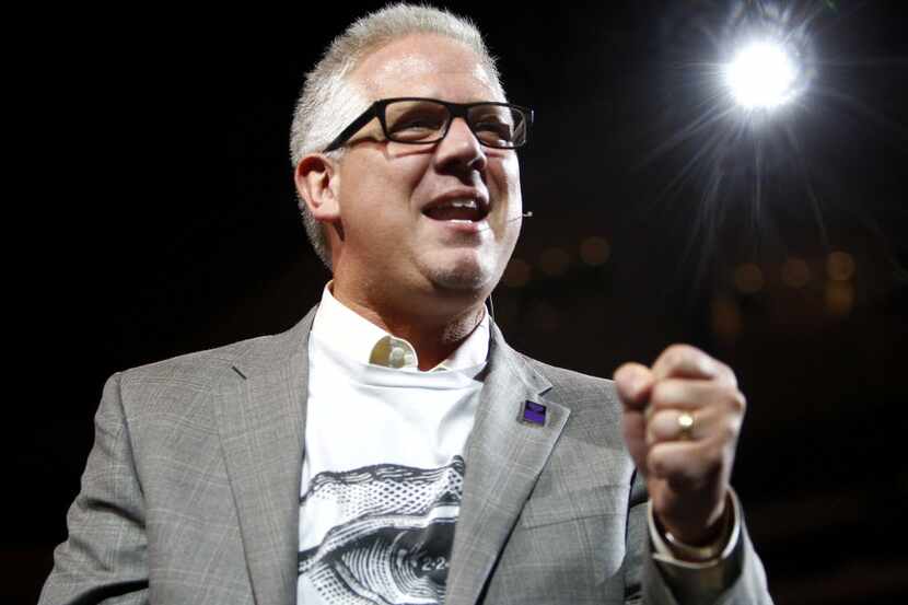 Glenn Beck spike  during FreePAC 2012 at the American Airlines Center in  2012.
