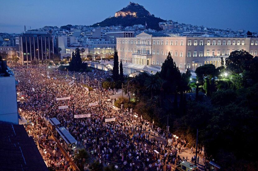 
Thousands took to the streets Monday around the Greek Parliament in Athens to register...