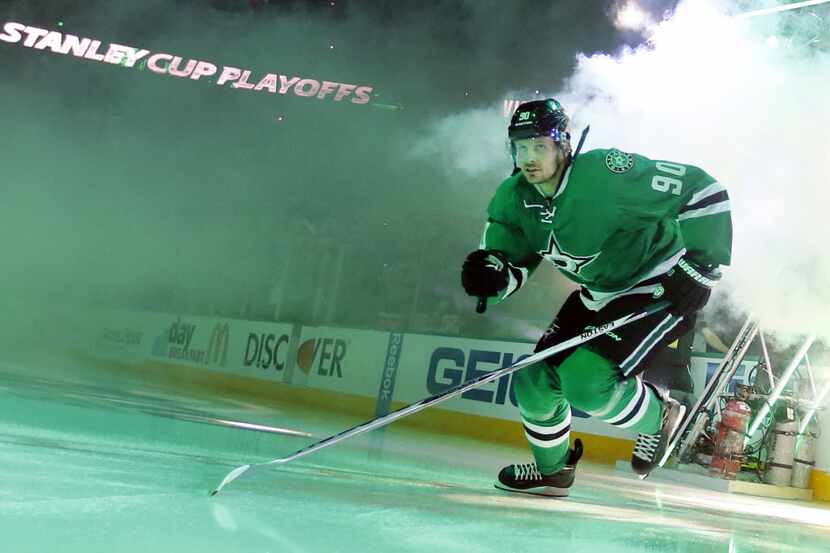 Dallas Stars center Jason Spezza (90) takes the ice for Game 1 against the Minnesota Wild at...