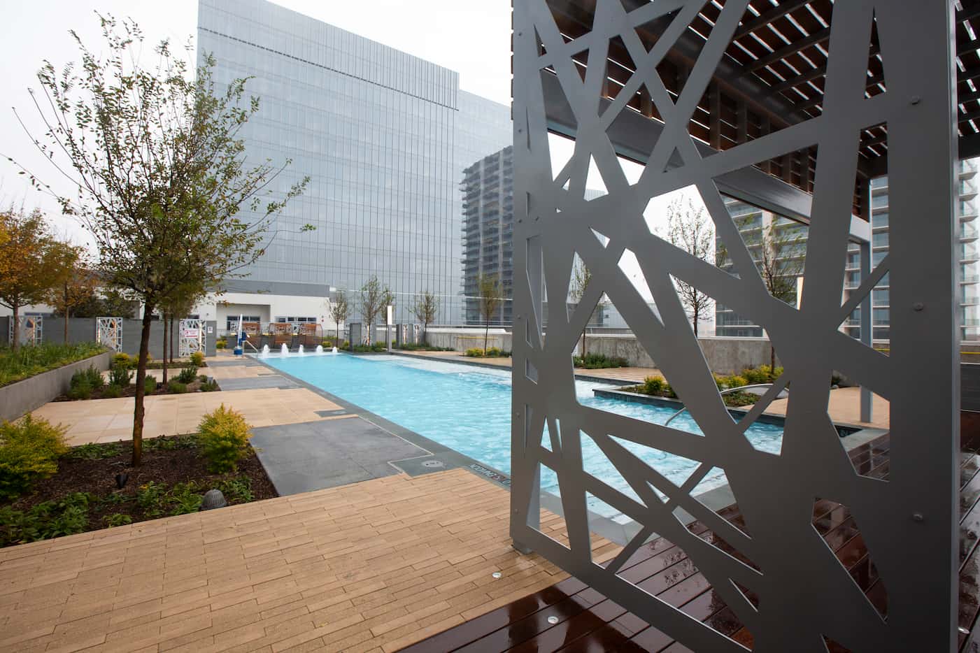 The eighth-floor pool deck the new LVL29 apartment high-rise in Plano on Tuesday, Nov. 5,...