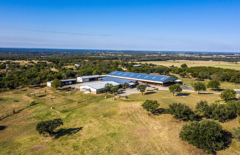 Bluestem Ranch has an arena and barns.