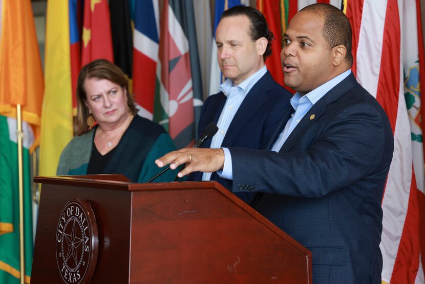 CEO of Family Gateway, Ellen Magnis, and Chair of Housing Forward, Peter Brodsky, stand next...