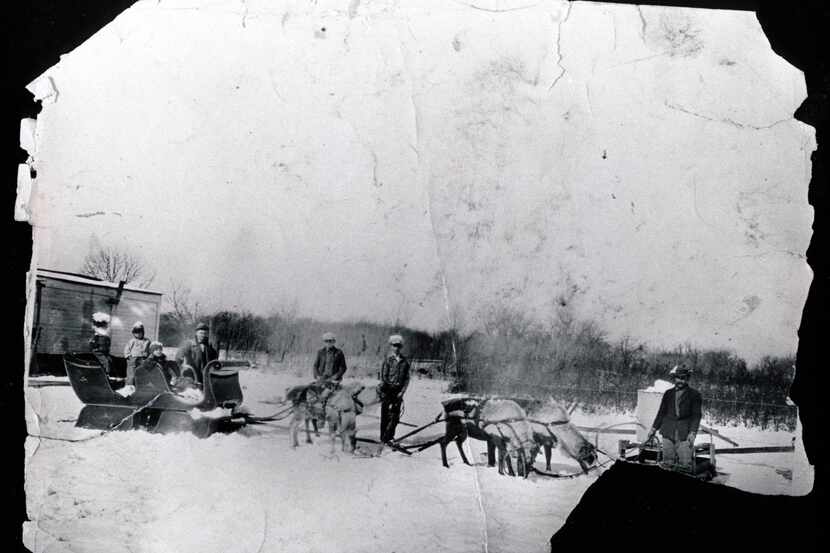 A 1926 photograph, believed to have been taken on Dec. 25, shows a reindeer-drawn sleigh...
