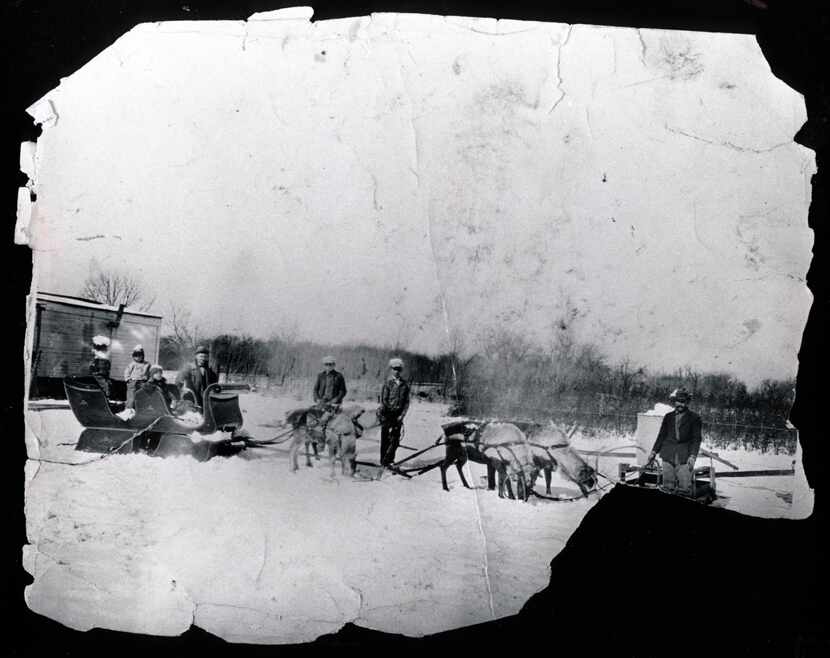 A 1926 photograph, believed to have been taken on Dec. 25, shows a reindeer-drawn sleigh...