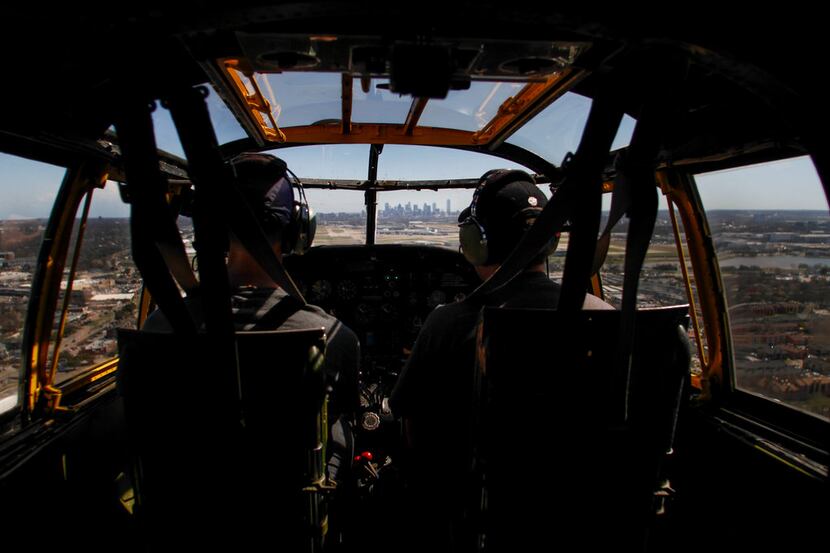 Pilot Will Dismukes and co-pilot Eric Whyte with the Collins Foundation fly a North American...