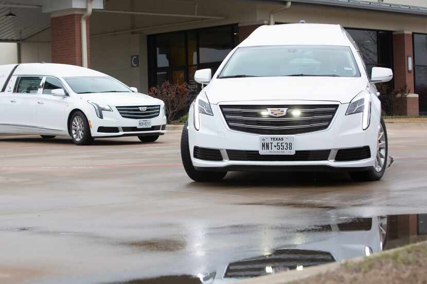 The hearses carrying Deja and Abbaney Matts, the sisters who were found dead in a dorm at...