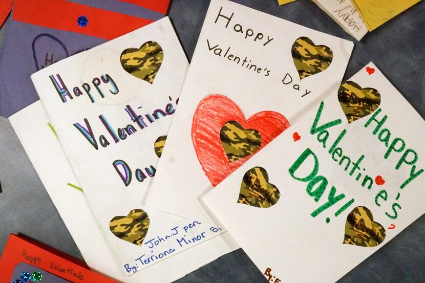 This 2019 file photo shows Valentine's Day cards made by students at John J. Pershing...