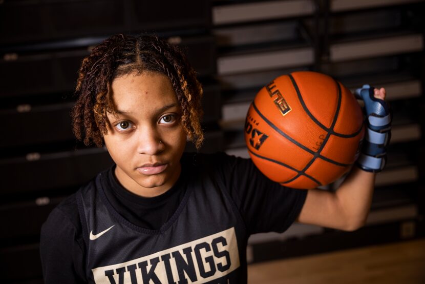 Pinkston girls basketball player Savannah Scruggs poses for a photo at Pinkston High School...