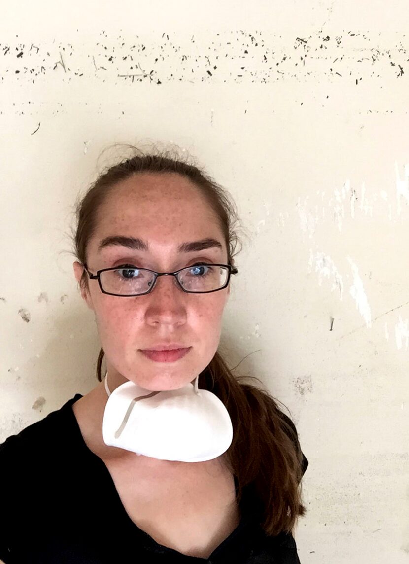  A line of debris above my head on a bedroom wall shows how high flood waters reached in the...