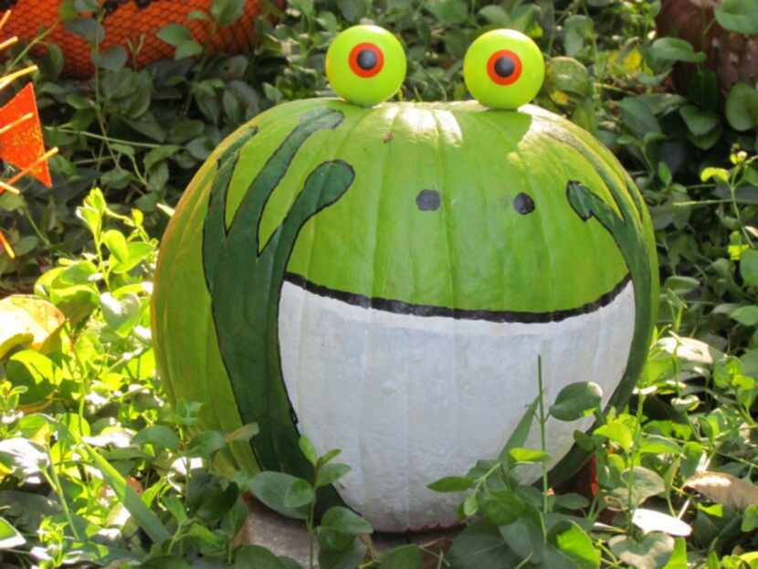 Come see pumpkins painted as birds, mammals, reptiles, amphibians -- like this frog -- and...