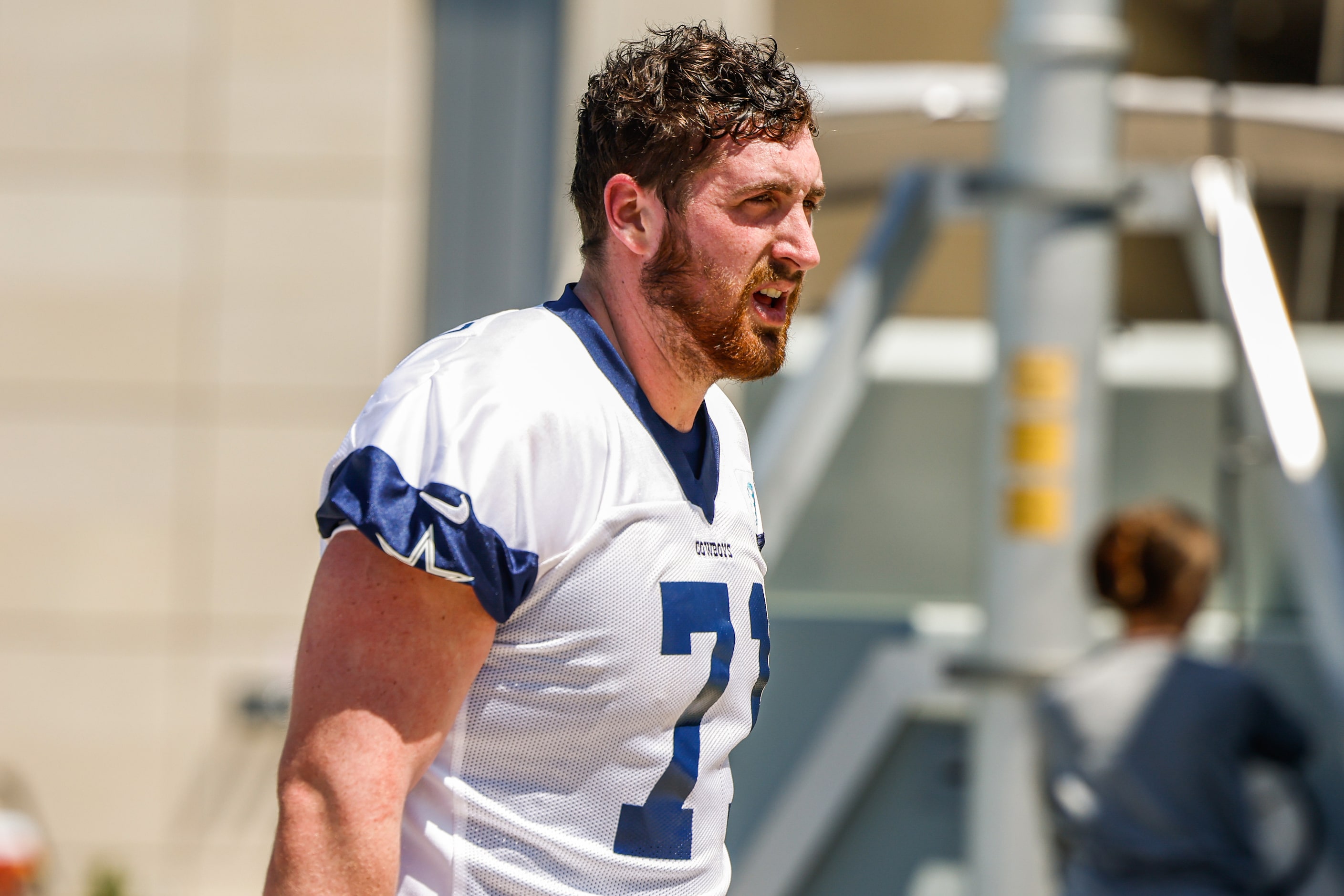 Dallas Cowboys offensive tackle (71) Matt Waletzko as he leaves the field after a Cowboys...