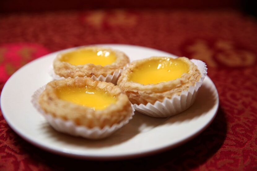 Egg custard tart at Kirin Court, a dim sum restaurant, in Richardson. 