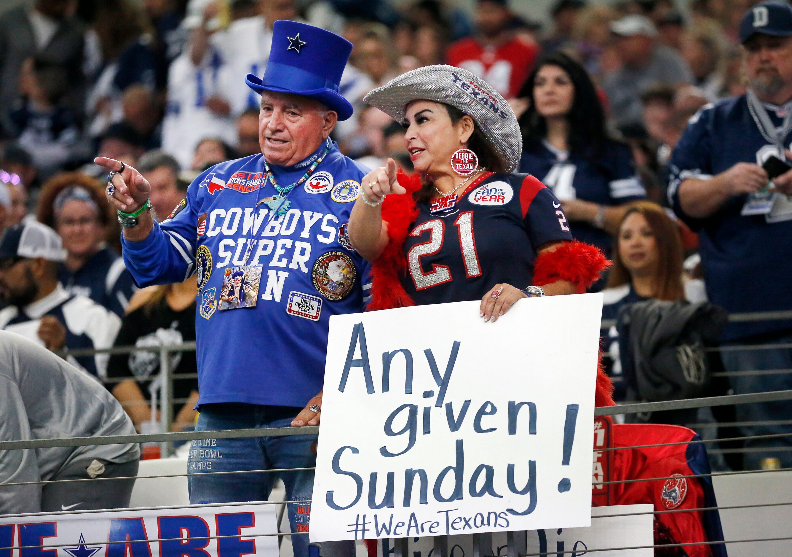 A Houston Texans fan believes her team can beat the Dallas Cowboys at AT&T Stadium in...