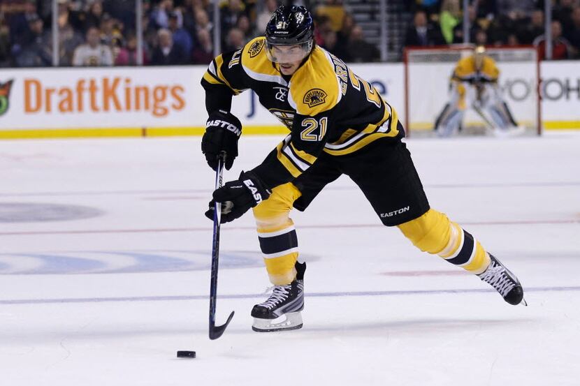 Boston Bruins left wing Loui Eriksson (21) skates during the second period of an NHL hockey...