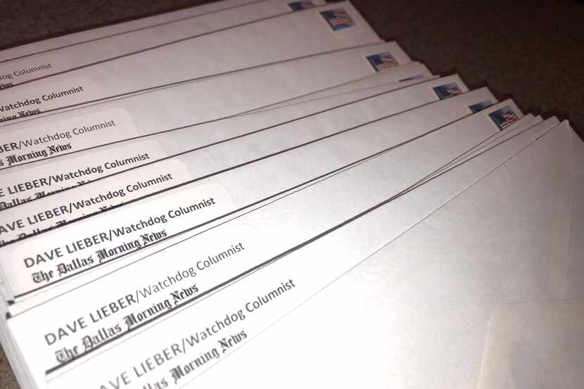 Dallas Morning News Watchdog Dave Lieber mailed 50 letters to test mail delays in...