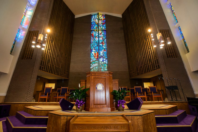 The newly restored Richard Allen Chapel at Paul Quinn College in south Dallas on Feb. 20,...