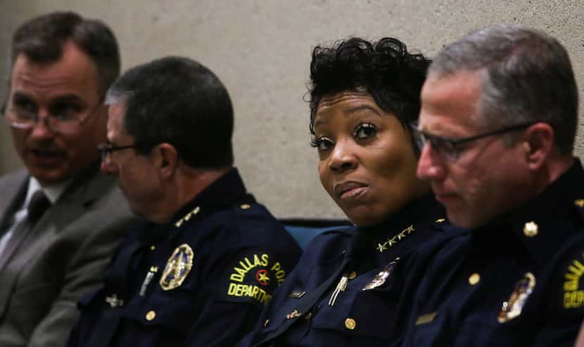 Dallas Police Chief U. Renee Hall attends a City Council meeting Wednesday, June 12, 2019 at...