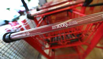 Shopping carts are shown at the new Half Price Books in Richardson on Tuesday March 10, 2015...