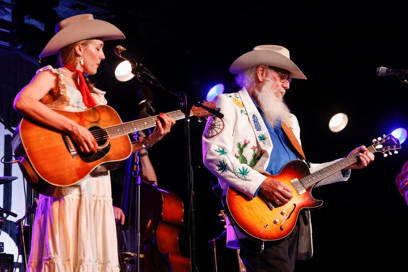 Brennen Leigh performs with Asleep at the Wheel guitarist Ray Benson during the opening...