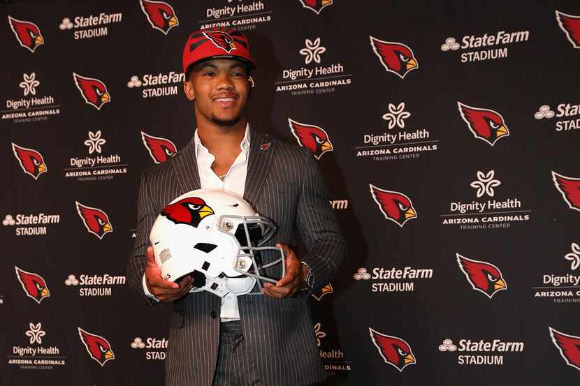 Quarterback Kyler Murray of the Arizona Cardinals during a news conference at the Dignity...