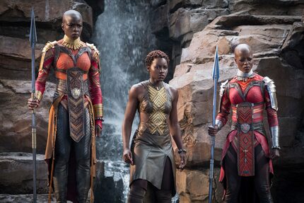 Danai Gurira, Lupita Nyong'o and Florence Kasumba. 