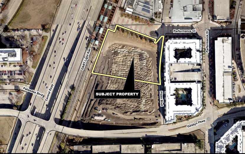 The more than 3.6-acre building site is just east of U.S. 75 and DART's rail station.
