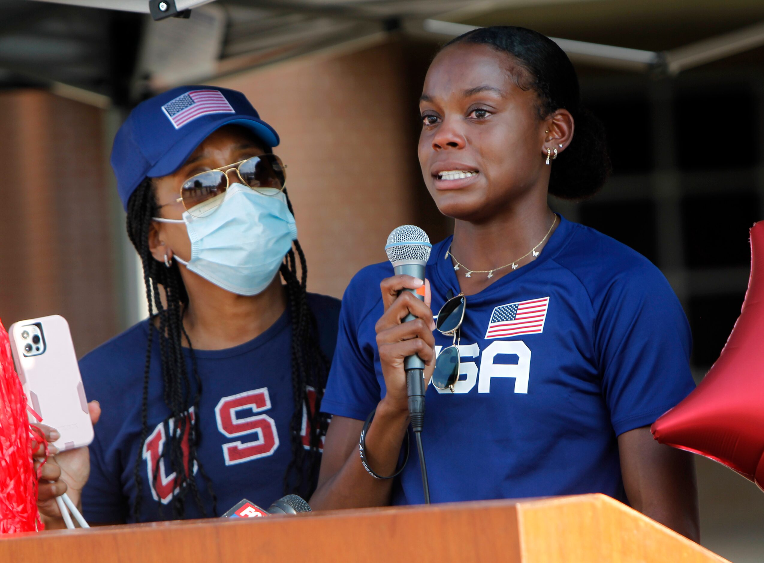 With her mom Trinette at her side, an emotional Jasmine Moore speaks of the opportunity to...