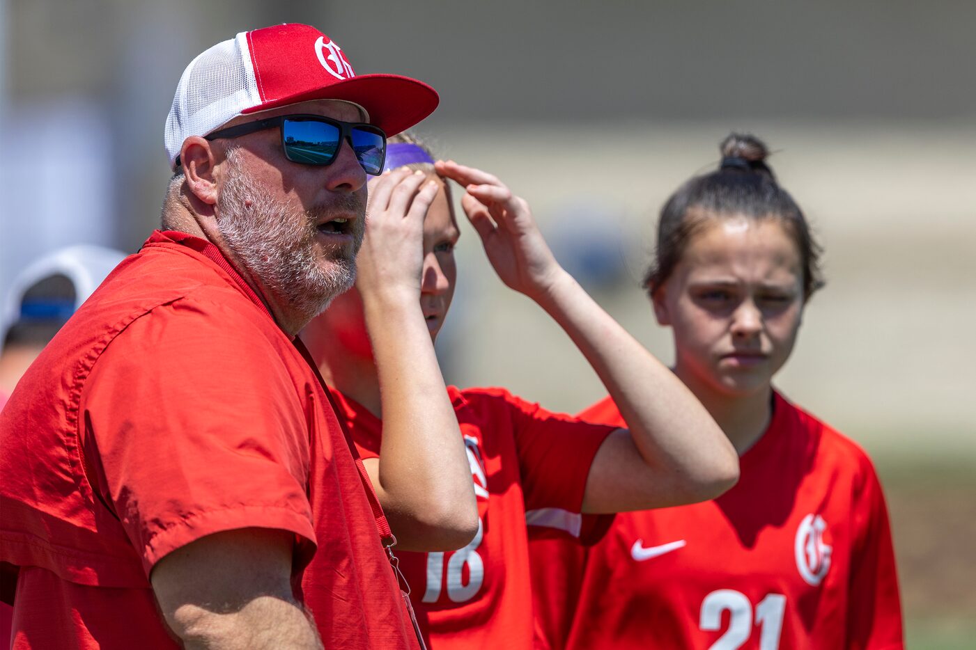 Grapevine head coach Steve McBride watches as his team competes against Boerne Champion...