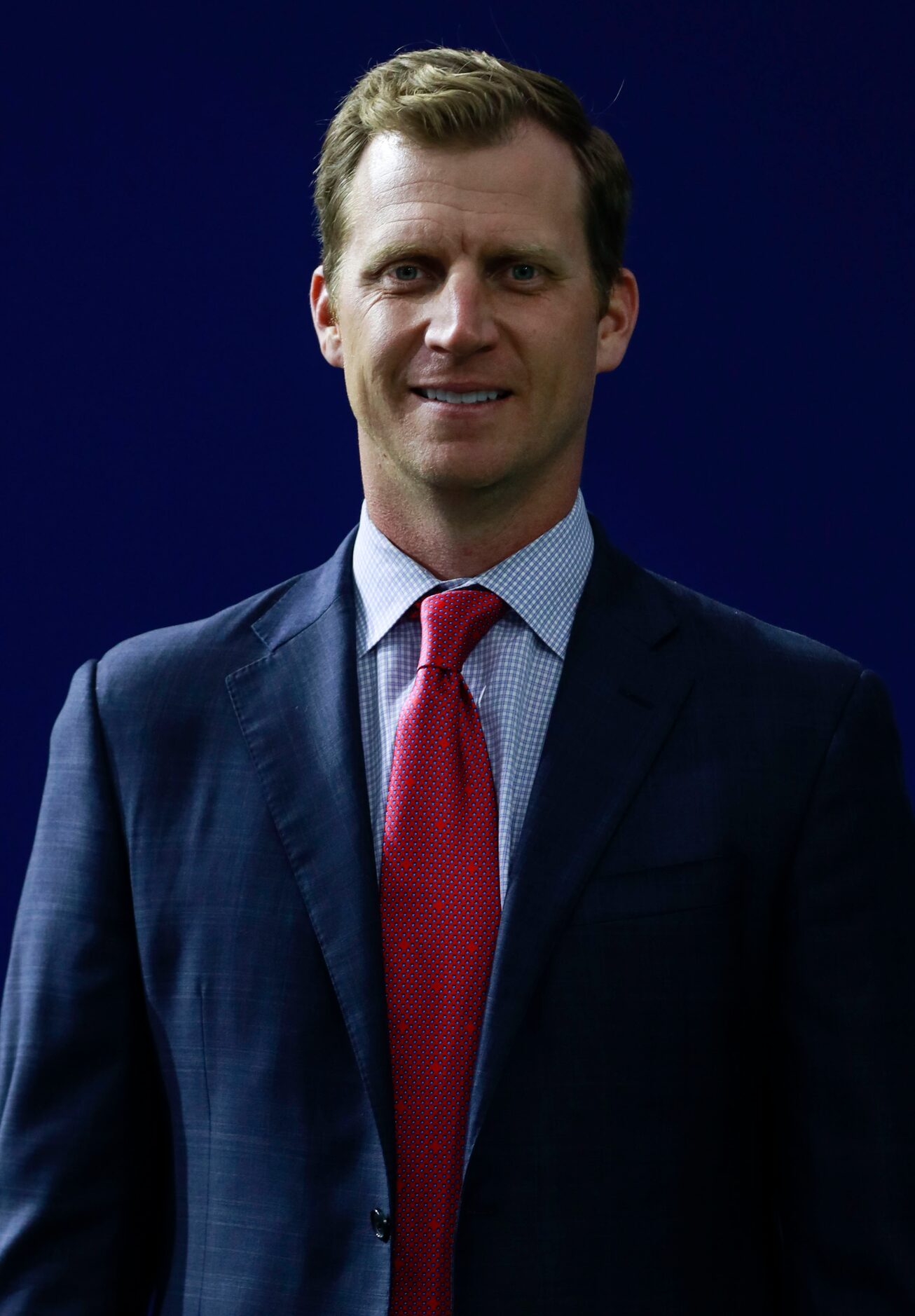 Southern Methodist University's head football coach, Rhett Lashlee poses for a portrait in...