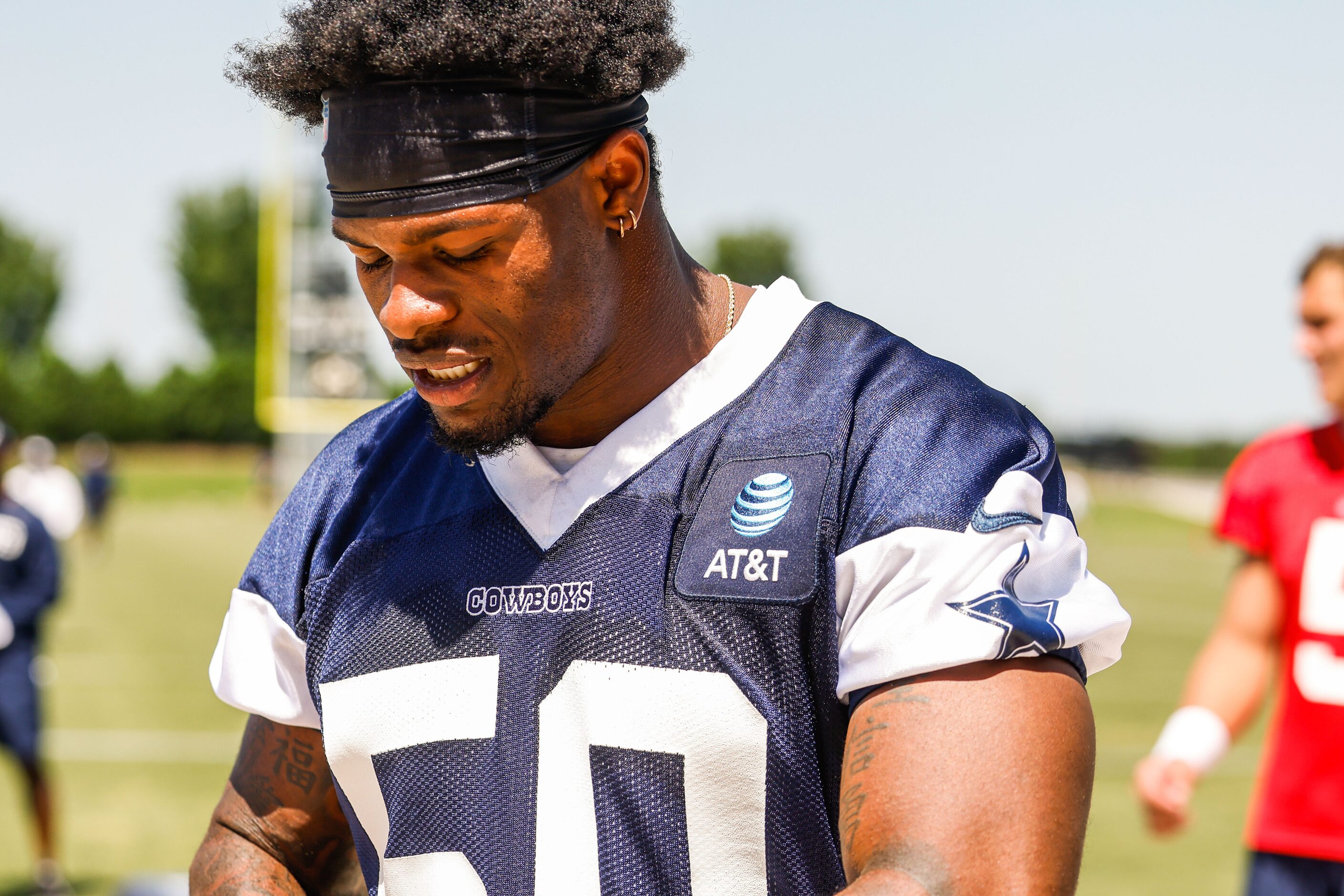 Dallas Cowboys linebacker (50) Devin Harper as he leaves the field after a Cowboys rookie...