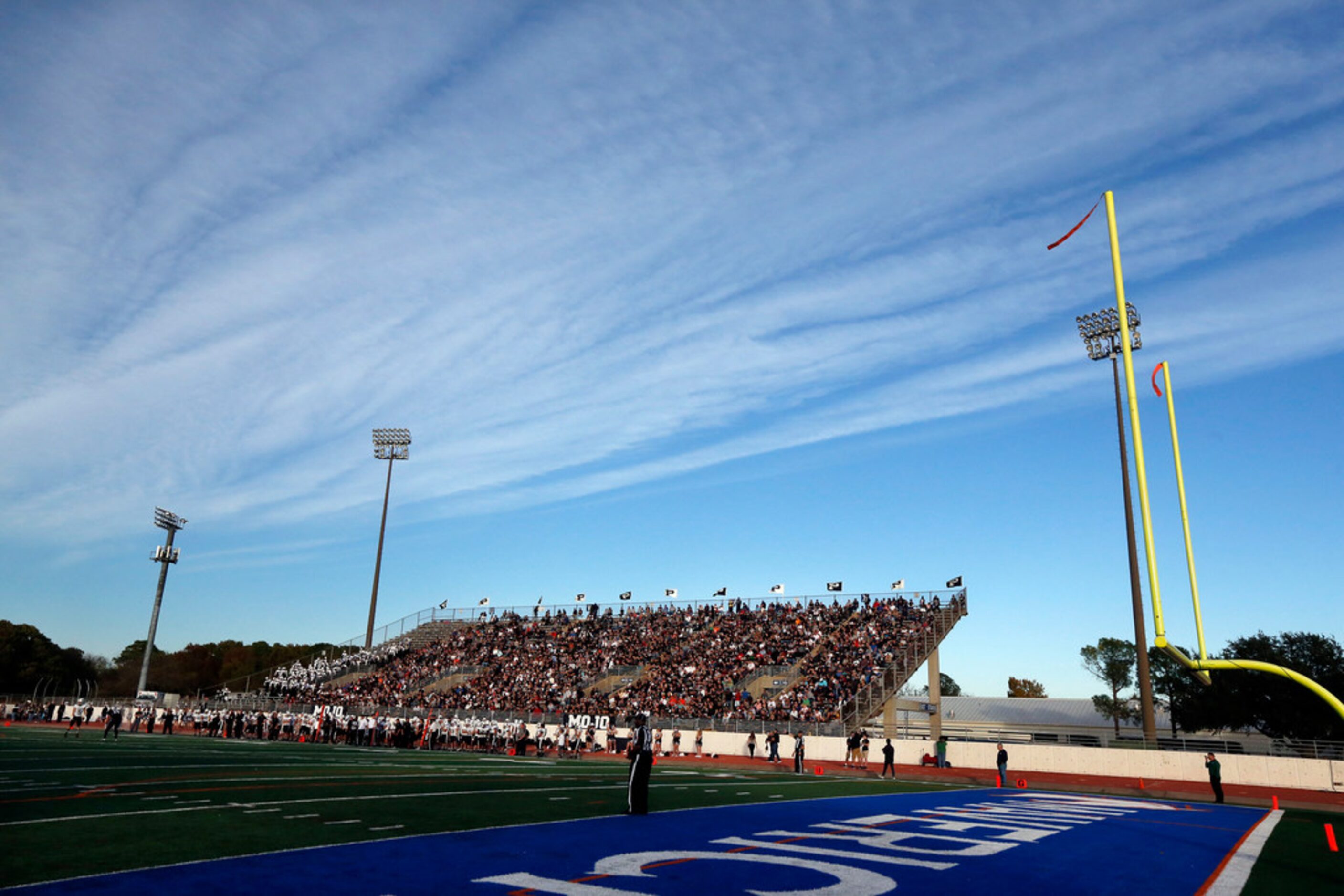 The Odessa Permian sideline at UTA's Maverick Stadium during the Class 6A Division I...